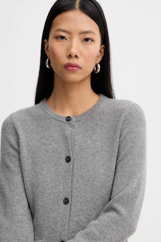 Kardigan s prímesou vlny MM6 Maison Margiela sivá S62HP0036.M13187.854