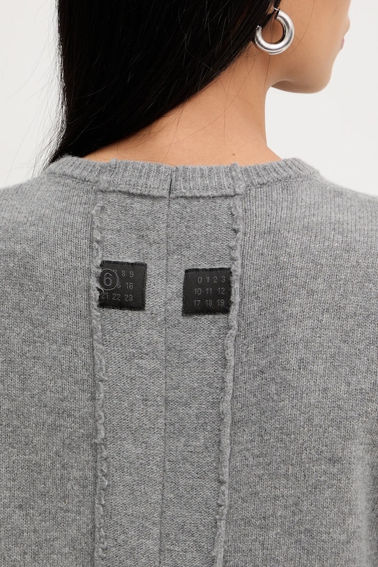 Kardigan s prímesou vlny MM6 Maison Margiela S62HP0036.M13187.854 sivá
