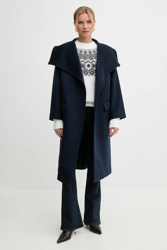 BOSS sweter z dodatkiem wełny 50549369 beżowy AW25