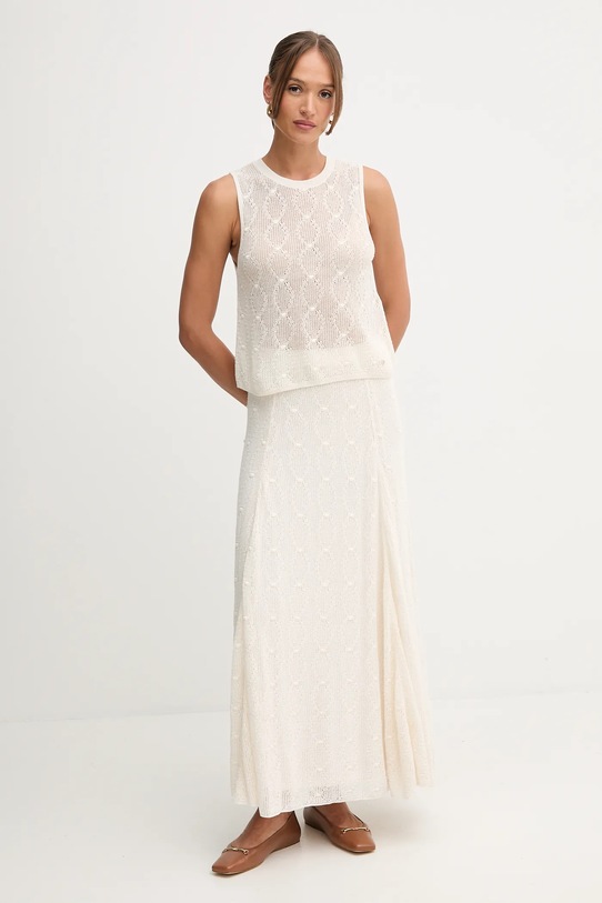 Pedro del Hierro top bawełniany 5502013 beżowy AW25