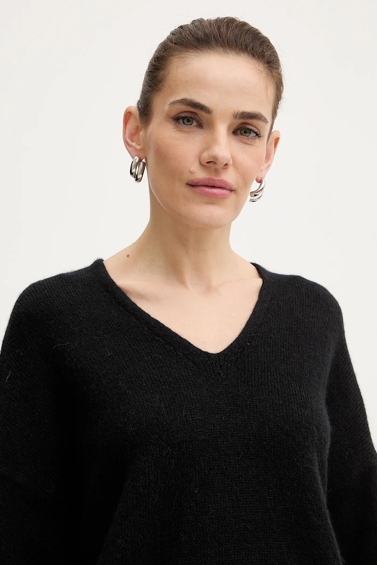 BOSS Orange sweter z dodatkiem wełny czarny 50550464