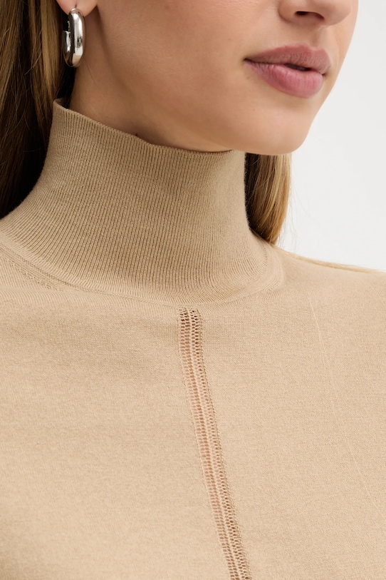 BOSS Orange sweter z dodatkiem wełny 50551356 beżowy