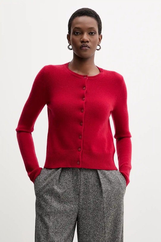 Marella cardigan de lână uni rosu 2523346084200