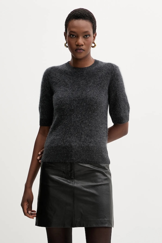 Vlnený sveter Marella vlna sivá 2523366075200