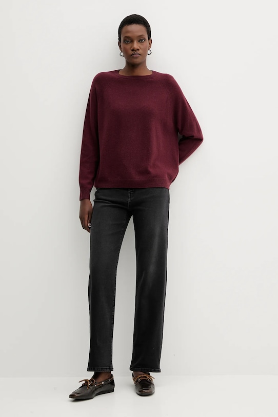 Marella pulover de cașmir 2523366171200 burgundia AW25