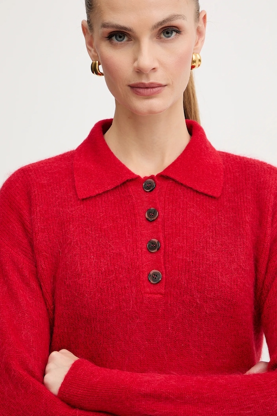 Marella sweter z dodatkiem wełny czerwony 2523366374200