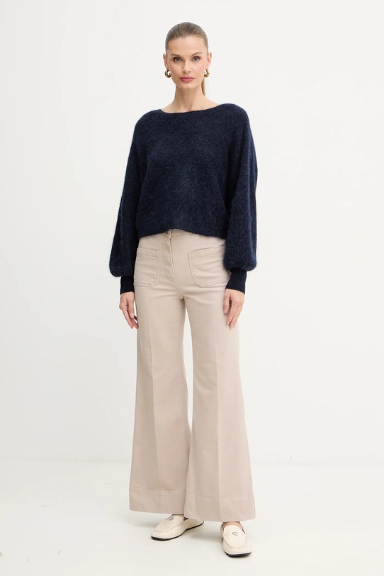 Marella sweter z dodatkiem wełny 2523366384200 granatowy AW25