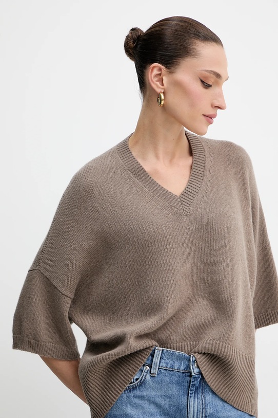 Marella sweter z wełną brązowy 2523366404200