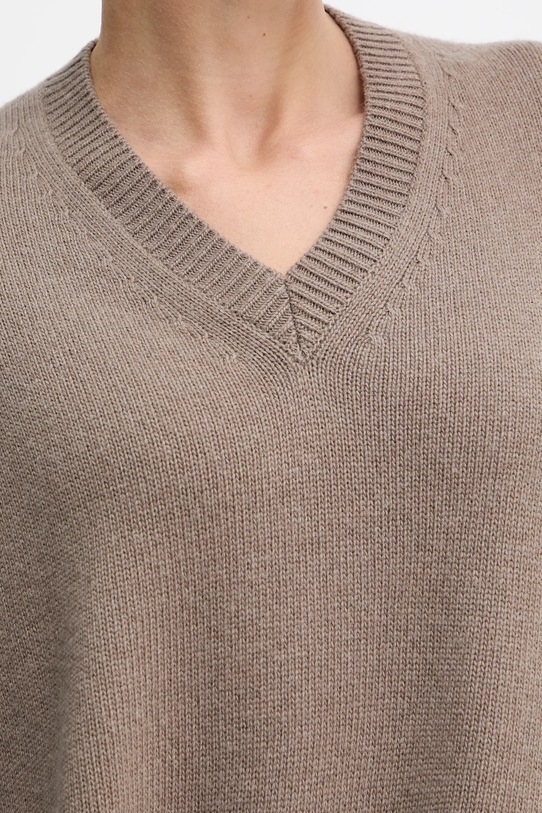Marella sweter z wełną 2523366404200 brązowy