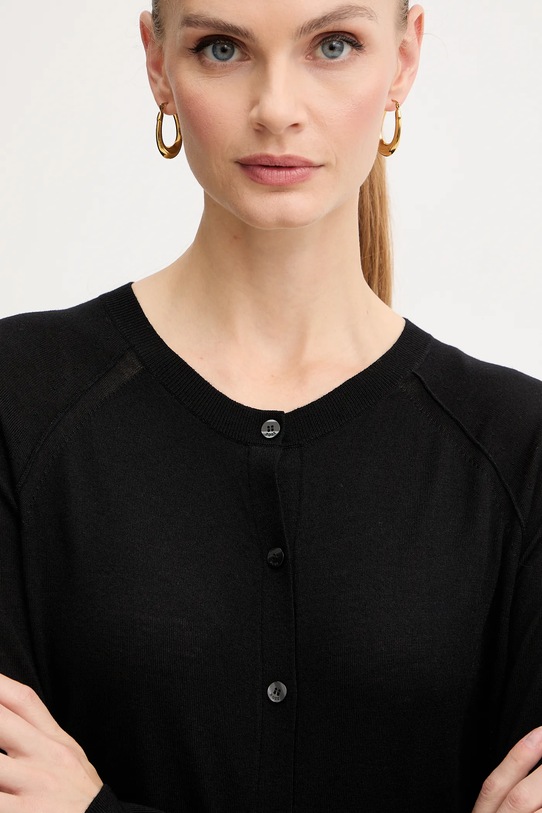 BOSS kardigan wełniany czarny 50545031