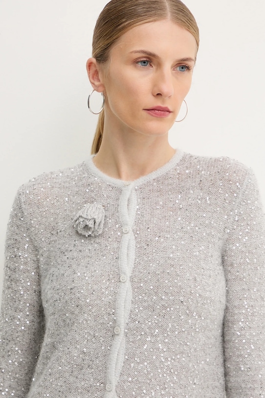 Marella kardigan z dodatkiem wełny szary 2523346152200