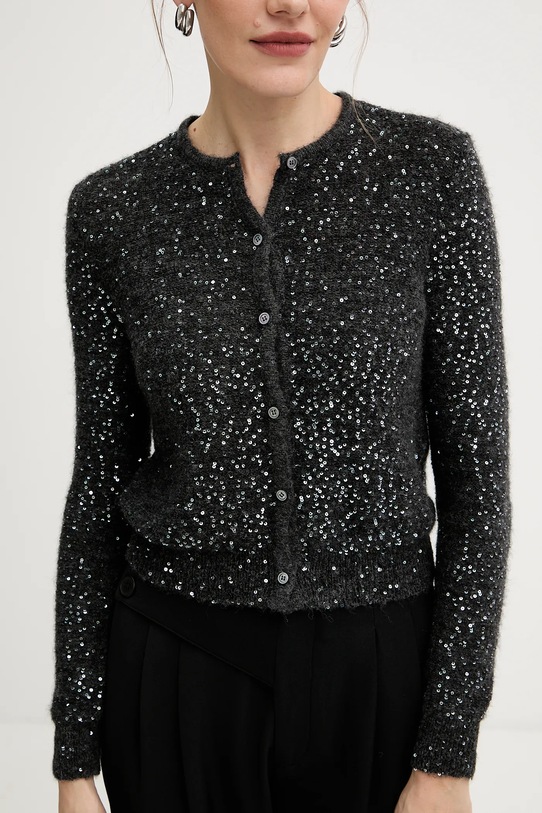 Marella gyapjú kardigán 2523346152200 fekete