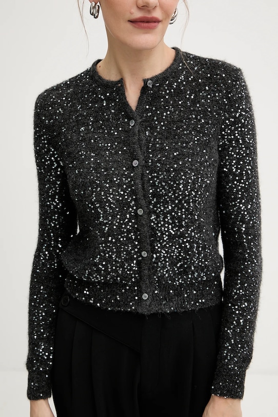 Marella gyapjú kardigán 2523346152200 fekete