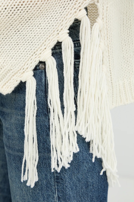 Marella sweter z dodatkiem wełny Emme by Marella beżowy 2525366082200
