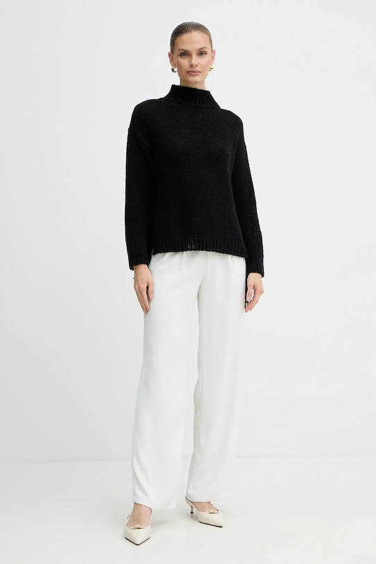 Marella sweter z dodatkiem wełny Emme by Marella 2525366082200 czarny AW25