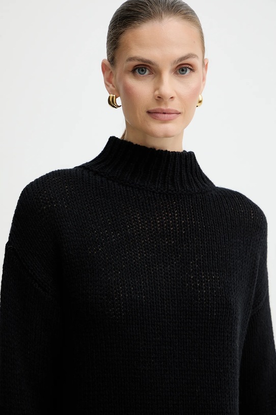 Marella sweter z dodatkiem wełny Emme by Marella czarny 2525366082200