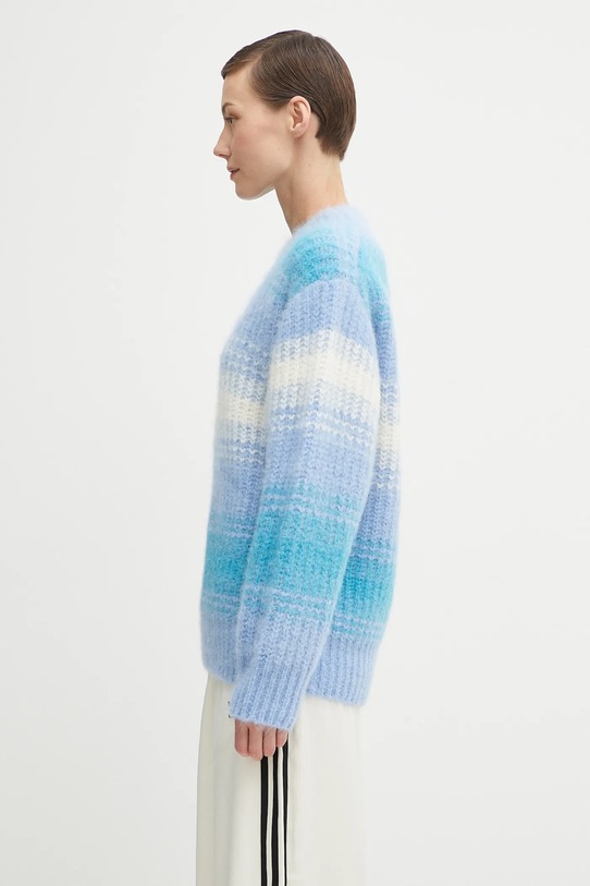 Kenzo wool blend jumper Speed Stripe Hairy Knit Jumper FF62PU7163CG blue AW25