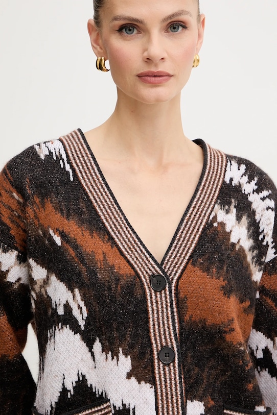 Missoni kardigan z dodatkiem alpaki brązowy DS25WM0X.BK01C2