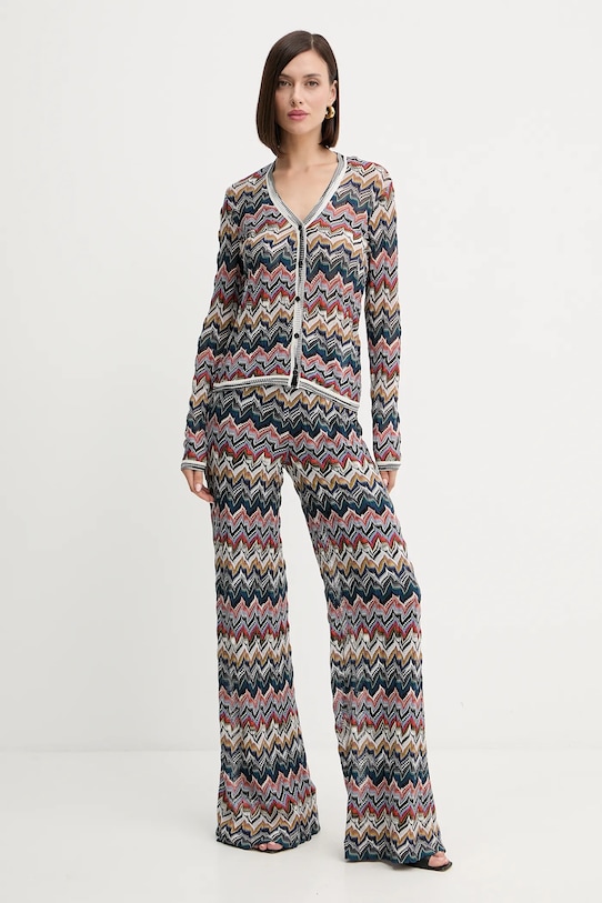 Vlnený kardigán Missoni DS25WM06.BR012F tmavomodrá AW25