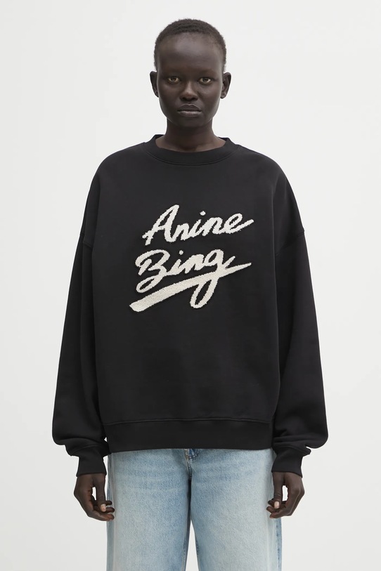 Anine Bing bluza bawełniana miles bawełna czarny A.08.11374