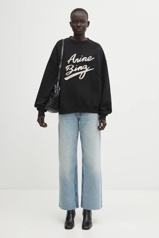 Anine Bing bluza bawełniana miles A.08.11374 czarny