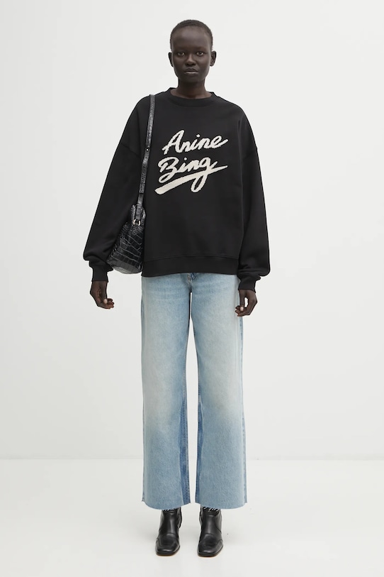 Anine Bing bluza bawełniana miles A.08.11374 czarny