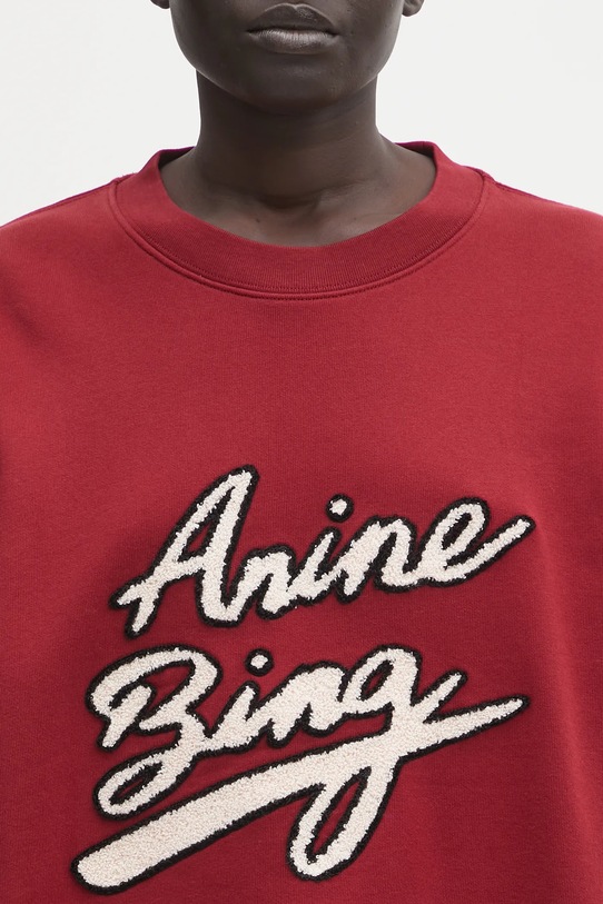 Anine Bing bluza bawełniana miles bordowy A.08.11378