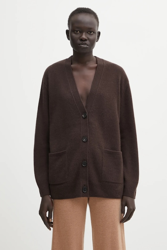 Кашмирена жилетка Anine Bing jackson изчистен кафяв A.09.10222