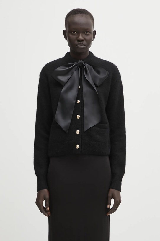 Anine Bing kardigan z dodatkiem wełny rhodes okrągły czarny A.09.10577
