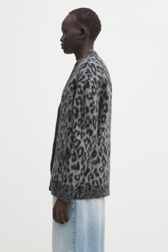 Anine Bing kardigan z dodatkiem alpaki banks A.09.11403 szary AW25