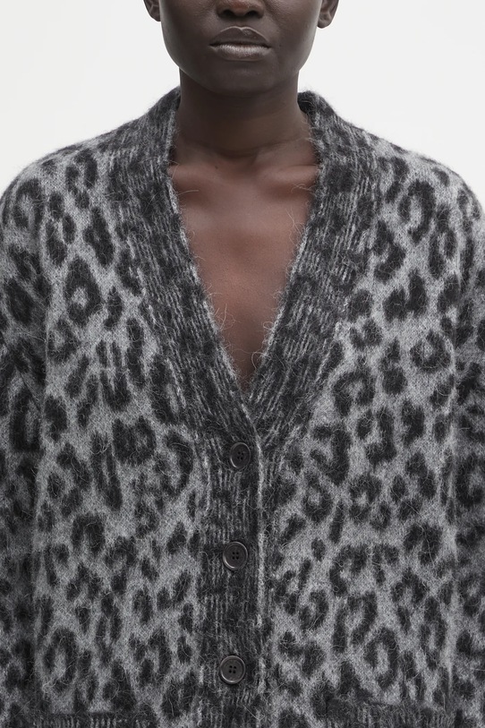 Anine Bing kardigan z dodatkiem alpaki banks szary A.09.11403