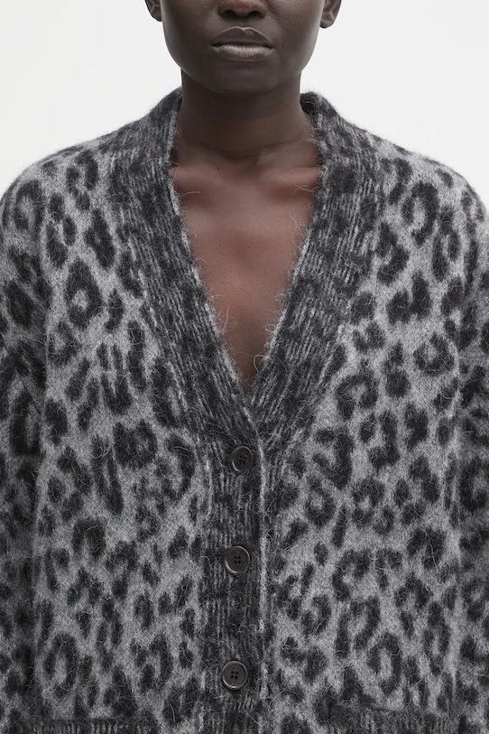 Anine Bing kardigan z dodatkiem alpaki banks szary A.09.11403