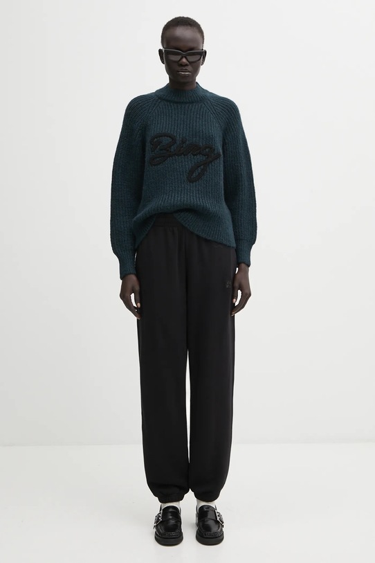 Anine Bing sweter z dodatkiem wełny kendrick A.09.11461 zielony