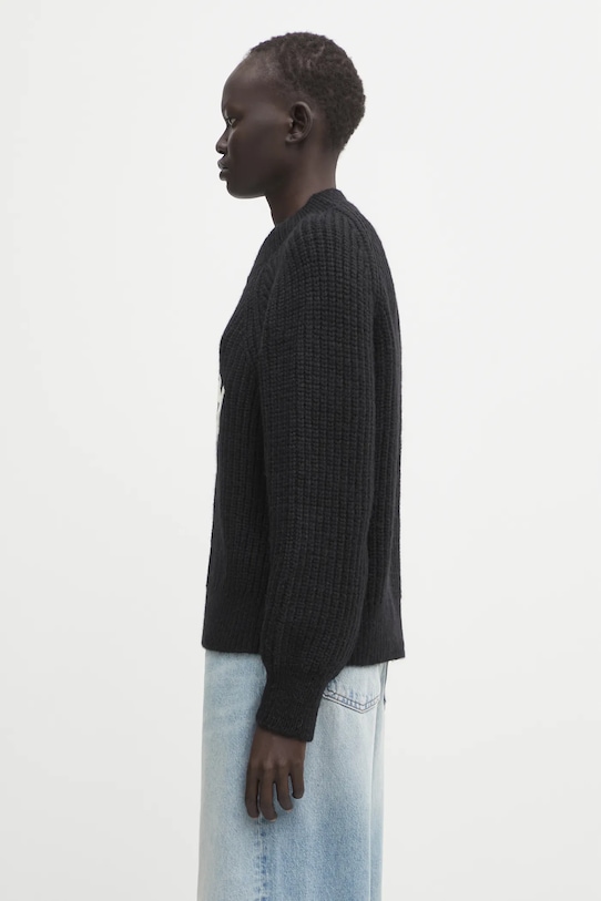 Anine Bing sweter z dodatkiem wełny kendrick A.09.11461 czarny AW25