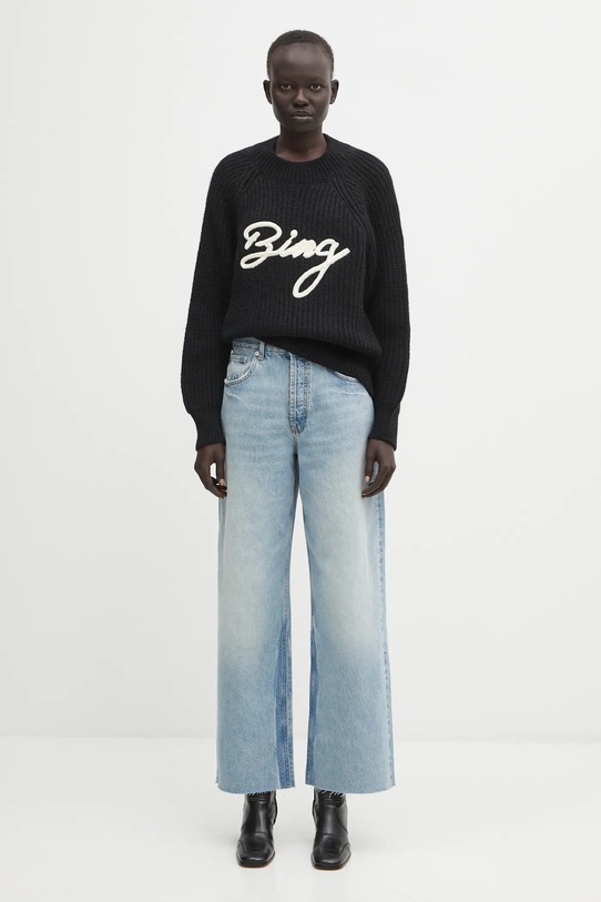 Anine Bing sweter z dodatkiem wełny kendrick A.09.11461 czarny