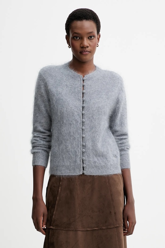 Rag & Bone kardigan kaszmirowy wełna szary RG6425F6MCA