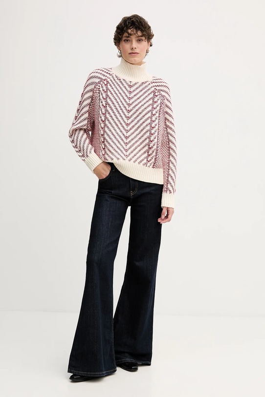 Tommy Hilfiger sweter z dodatkiem wełny WW0WW46410 czerwony AW25