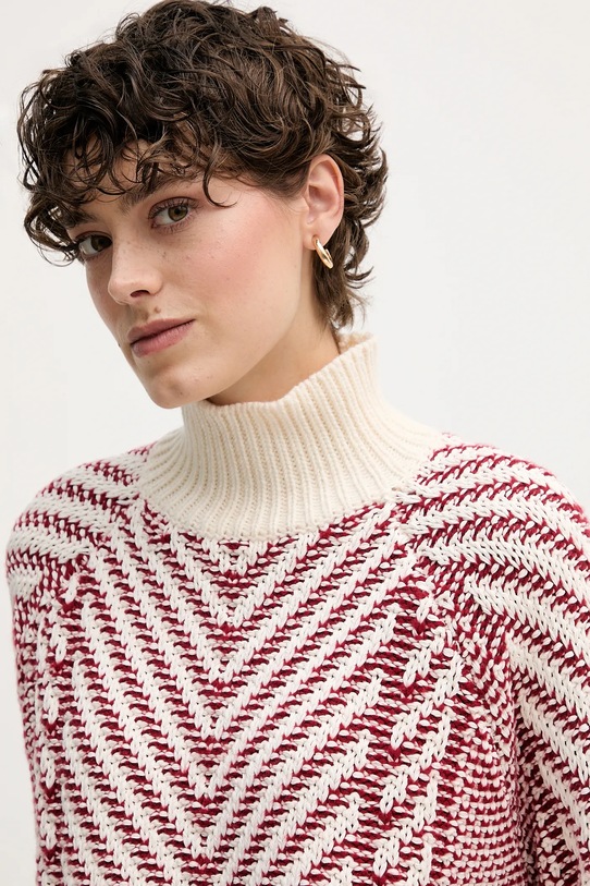 Tommy Hilfiger sweter z dodatkiem wełny czerwony WW0WW46410