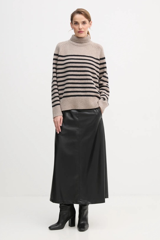 Tommy Hilfiger sweter wełniany WW0WW46413 beżowy AW25