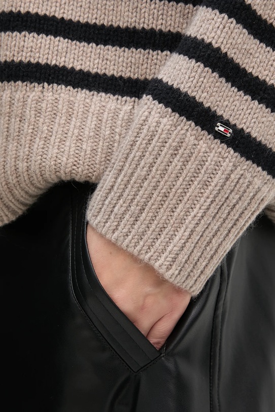 Tommy Hilfiger sweter wełniany WW0WW46413 beżowy