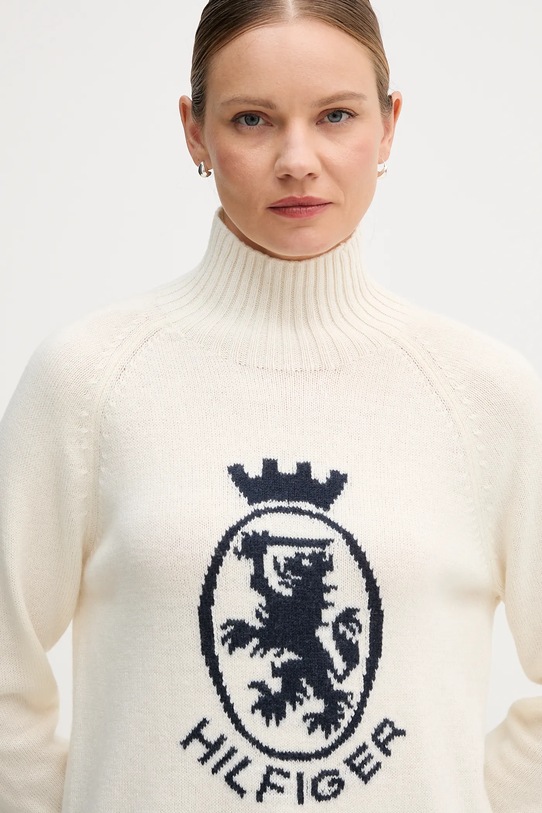Πουλόβερ με προσθήκη μαλλιού Tommy Hilfiger μπεζ WW0WW46434