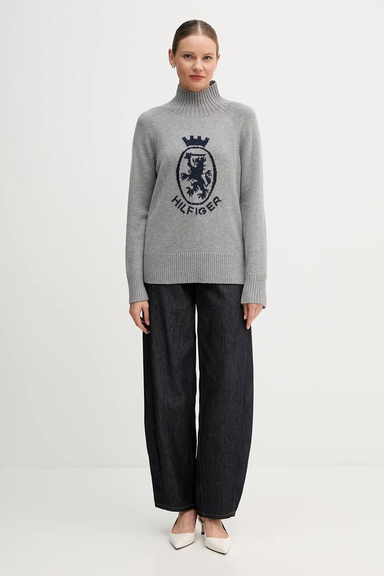 Светр із додаванням вовни Tommy Hilfiger WW0WW46434 сірий AW25