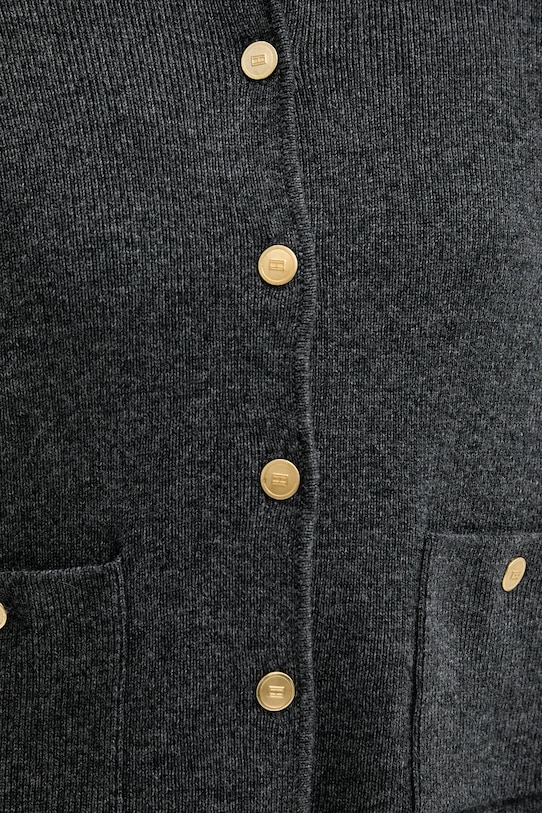 Vlnený kardigán Tommy Hilfiger WW0WW46441 sivá