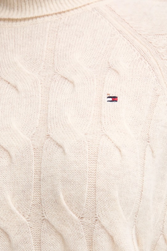 Μάλλινο πουλόβερ Tommy Hilfiger μπεζ WW0WW46791