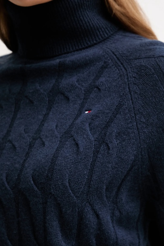 Tommy Hilfiger sweter wełniany WW0WW46791 granatowy