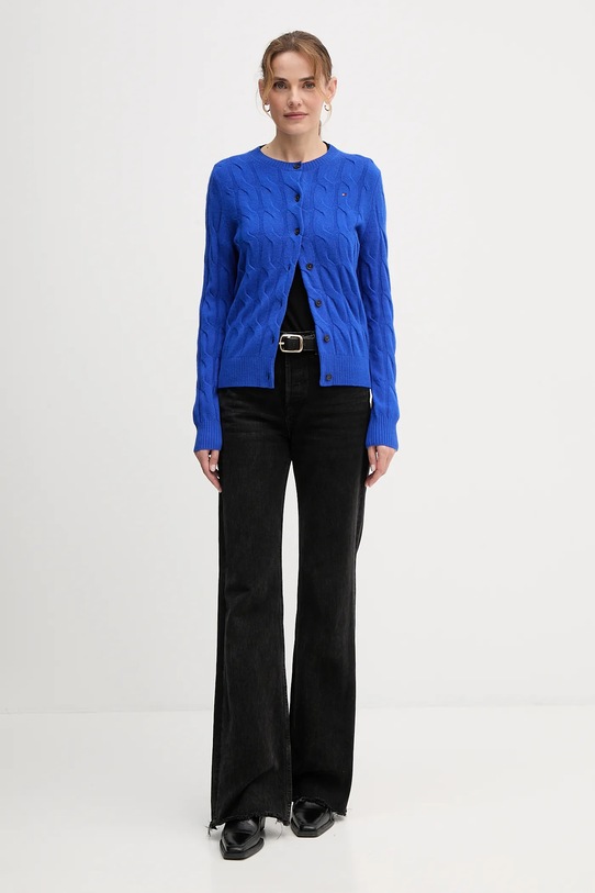 Вовняний кардиган Tommy Hilfiger WW0WW47463 блакитний AW25
