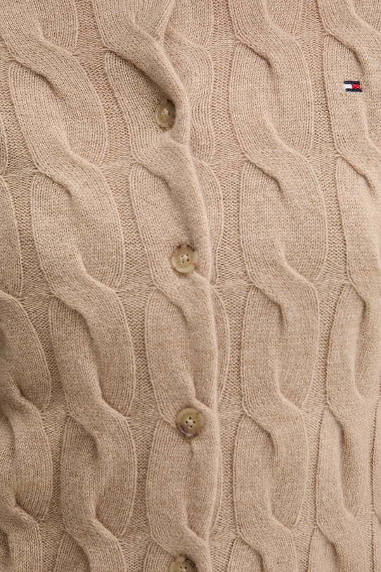 Tommy Hilfiger kardigan wełniany WW0WW47463 beżowy