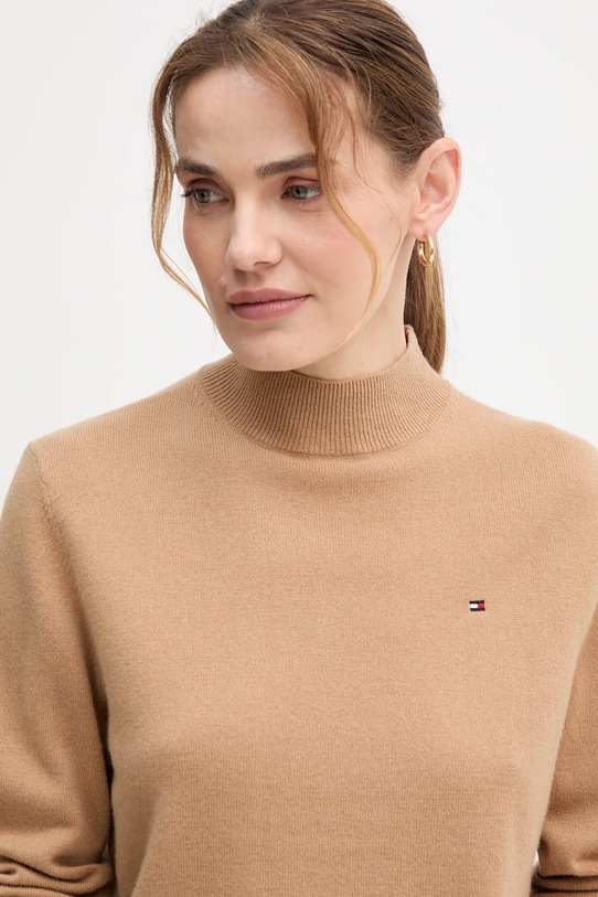Vlnený sveter Tommy Hilfiger béžová WW0WW47468