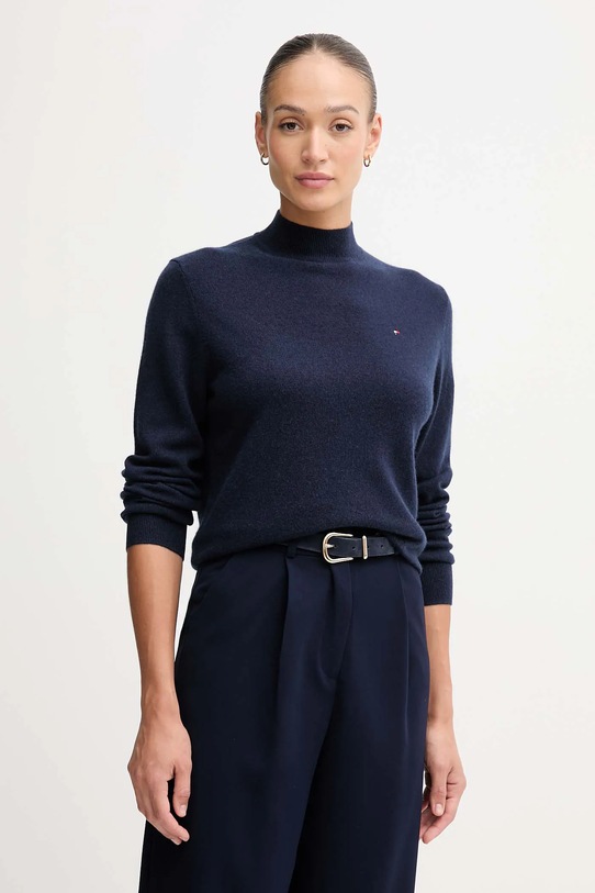 Шерстяной свитер Tommy Hilfiger тонкий тёмно-синий WW0WW47468