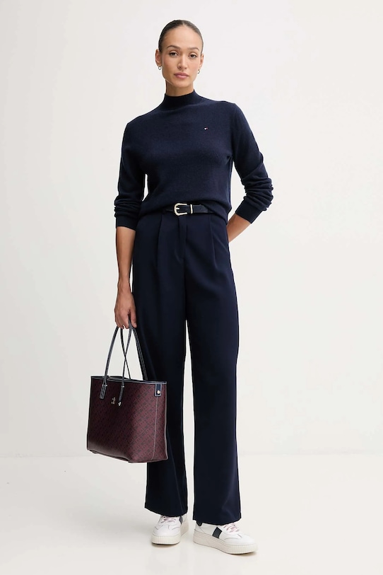 Вовняний светр Tommy Hilfiger WW0WW47468 темно-синій AW25